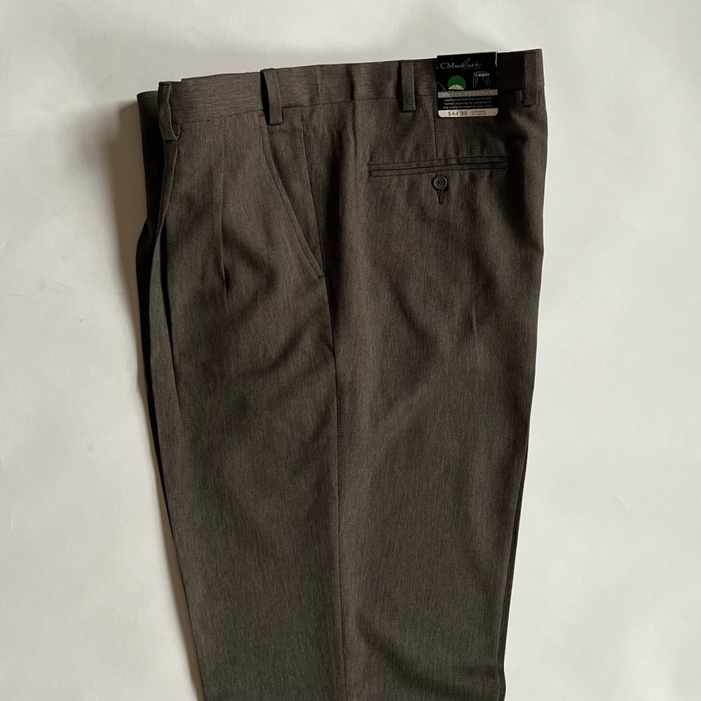 Casual Male Silver Edition Light Brown Cuffed Pants, Size 44 X 34, NWT